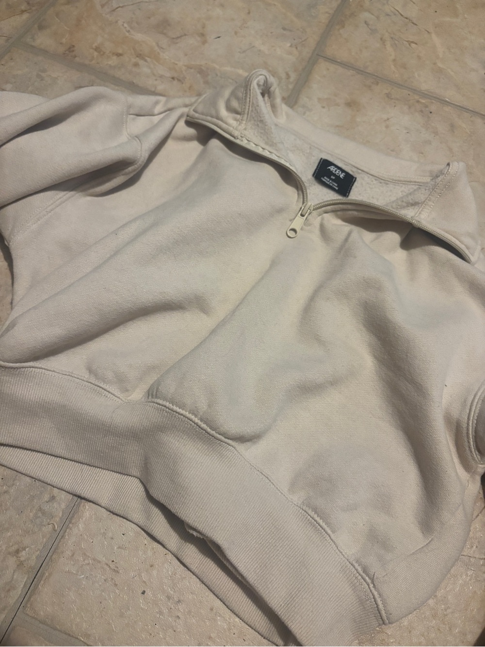 Ardene Cream Half-Zip Sweatshirt